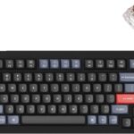 Keychron V1 75% Wired Mechanical Keyboard, QMK/VIA Programmable, Hot-swappable K Pro Brown Switches, Compatible with Mac Windows Linux – Carbon Black