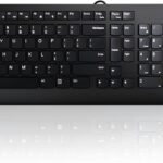 Lenovo 300 USB Combo, Full-Size Wired Keyboard & Mouse, Ergonomic, Left or Right Hand Mouse, Optical Mouse, GX30M39606, Black