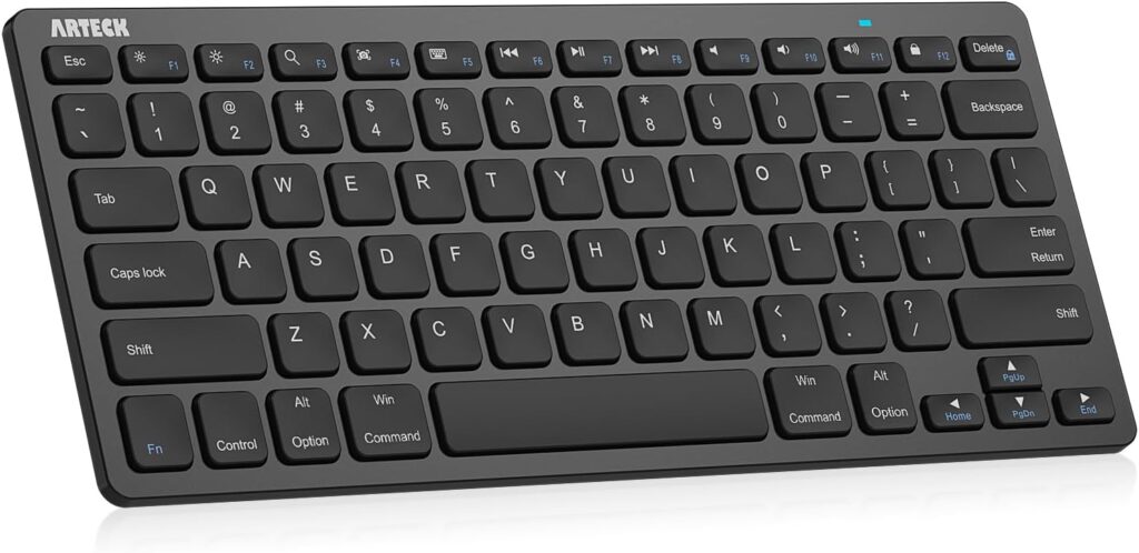 Arteck Ultra-Slim Bluetooth Keyboard Compatible with iPad 10.2-inch/iPad Air/iPad 9.7-inch/iPad Pro/iPad mini, iPhone and Other Bluetooth Enabled Devices Including iOS, Android, Windows, Black