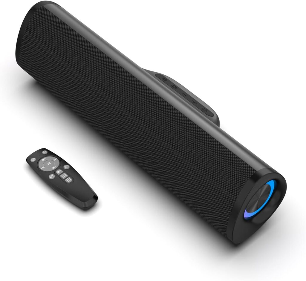 Sound Bar, Surround Sound System for TV –Sound Bar for Smart TV, 3D Home Theater Audio,Colorful RGB Lighting Effects, ARC/Bluetooth/Optical/AUX Connect/USB, withTV/PC/Gaming/Projectors