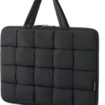 BAGSMART 15.6 Inch Laptop Case, Lightweight Puffy Laptop Sleeve with Handle, Compatible with MacBook Air Pro 15 16 Inch M4 M3 M2 M1, Laptop Bag for Women Fitted with Dell,HP, Black