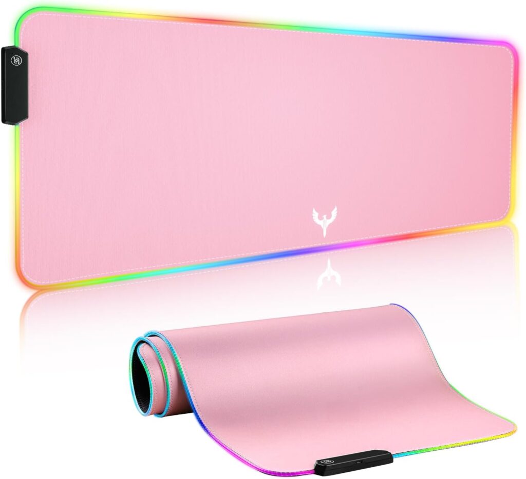 BladeHawks Extra Large RGB Gaming Mouse Pad-14 Light Modes, Extended Soft LED Mouse Pad, Anti-Slip Rubber Base, Computer Keyboard Mousepad Mat (31.5 x 12 Inch)