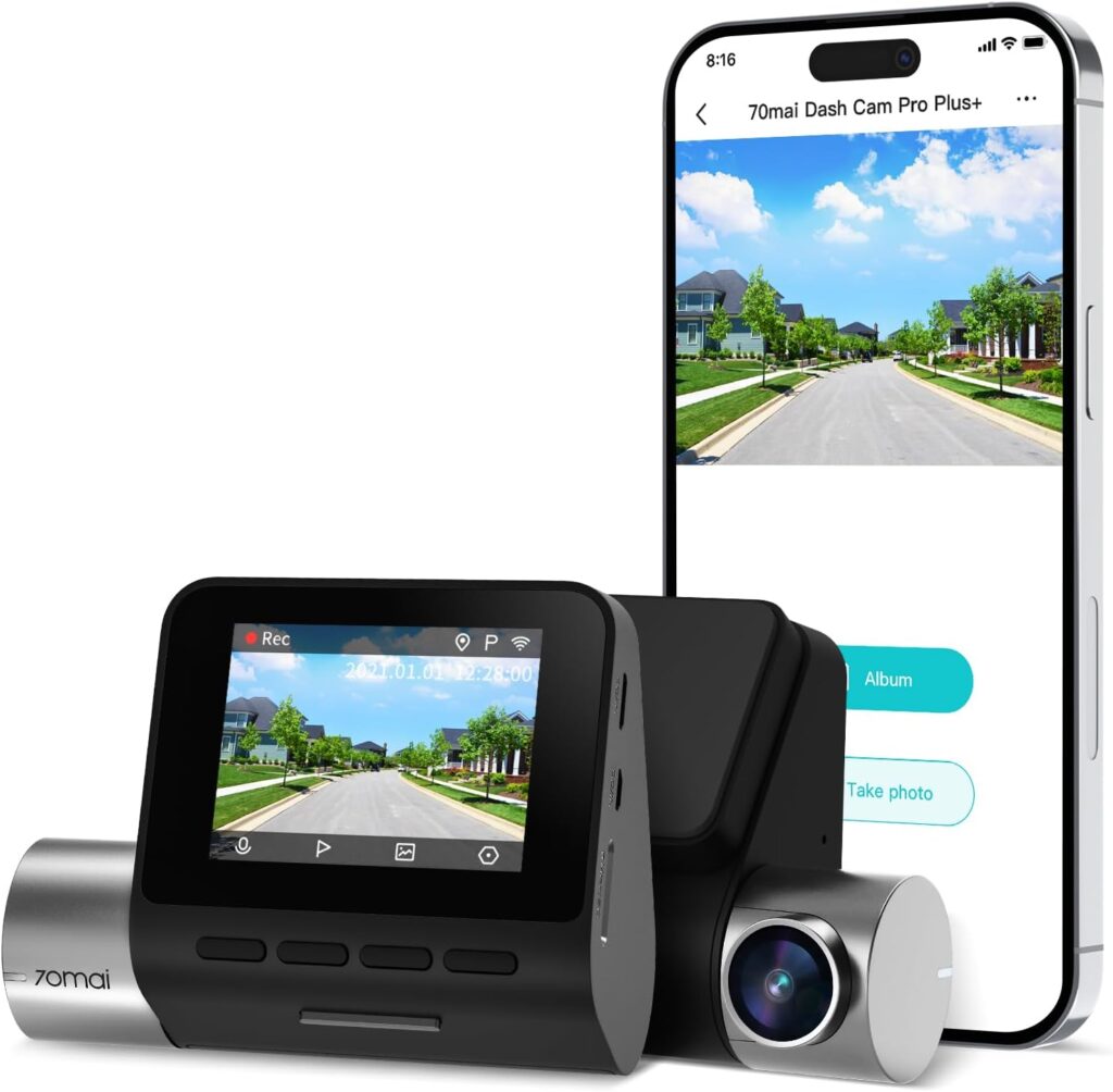 70mai 2.7K Dash Cam Front A500S, 1944P Dash Camera for Cars with Sony IMX335, Dashcam Built-in WiFi GPS, Optional Rear Dashcam, ADAS, 2” IPS LCD Screen, 24H Parking Mode, WDR, Super Night Vision