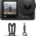 DJI Osmo Action 4 Motorcycling/Mountain Cycling Combo, Action Camera 4K with 155º FOV, 1/1.3-Inch Sensor, Stabilization, with Chest Strap Mount, Waterproof Action Camera for Travel, Outdoor, Sports