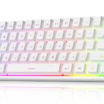 MageGee Mini 60% Gaming Keyboard, Upgrade RGB Backlit 61 Key Ultra-Compact Keyboard, TS91 Ergonomic Waterproof Mechanical Feeling Office Computer Keyboard for PC, MAC, PS4, Xbox ONE Gamer(White)