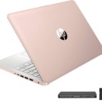 HP Stream 14″ HD BrightView Laptop, Intel Celeron N150, 8GB RAM, 288GB Storage (128GB eMMC + 160GB Docking Station Set), Intel UHD Graphics, 720p Webcam, Wi-Fi, 1 Year Office 365, Win 11 S, Gold