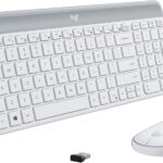 Logitech MK470 Slim Wireless Keyboard and Mouse Combo – Modern Compact Layout, Ultra Quiet, 2.4 GHz USB Receiver, Plug n’ Play Connectivity, Compatible with Windows – Off White