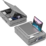 KDD Laptop Lap Desk with Cushion, Laptop Table with Storage for Bed & Sofa, Adjustable Lap Pillow Stand with Anti-Slip Strip & Cell Phone/Tablet Slot for Home Office College