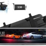 Upgraded 10” Rear View Mirror Camera Mirror Dash Cam Front and Rear 1080P Backup Camera Full Touch Screen w Loop Recording, G-Sensor Night Vision 170° Wide Angle