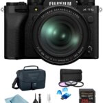Fujifilm X-T5 Mirrorless Camera w/ XF16-80mm f/4 R OIS WR Lens, 256GB SanDisk Extreme Pro, Camera Bag, 3-Piece Filter Set, Card Reader & BluebirdSales Cleaning Kit (Black)