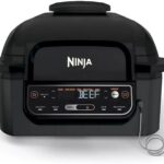 Ninja AG300 4-in-1 Indoor Grill with 4-Quart Air Fryer with Roast, Bake, and Cyclonic Grilling Technology
