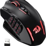 Redragon M913 Impact Elite Wireless Gaming Mouse, 16000 DPI Wired/Wireless RGB Mouse with 16 Programmable Buttons, 45 Hr Battery and Pro Optical Sensor, 12 Side Buttons MMO Mouse