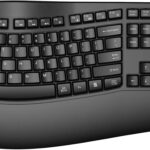 Ergonomic Wireless Keyboard with Wrist Rest, Wave Keys, Comfortable Natural Typing, 2.4GHz Full Size Ergo Wireless Computer Keyboard for Multi-OS, Windows, Mac OS Laptop/PC/Notebook (Black)
