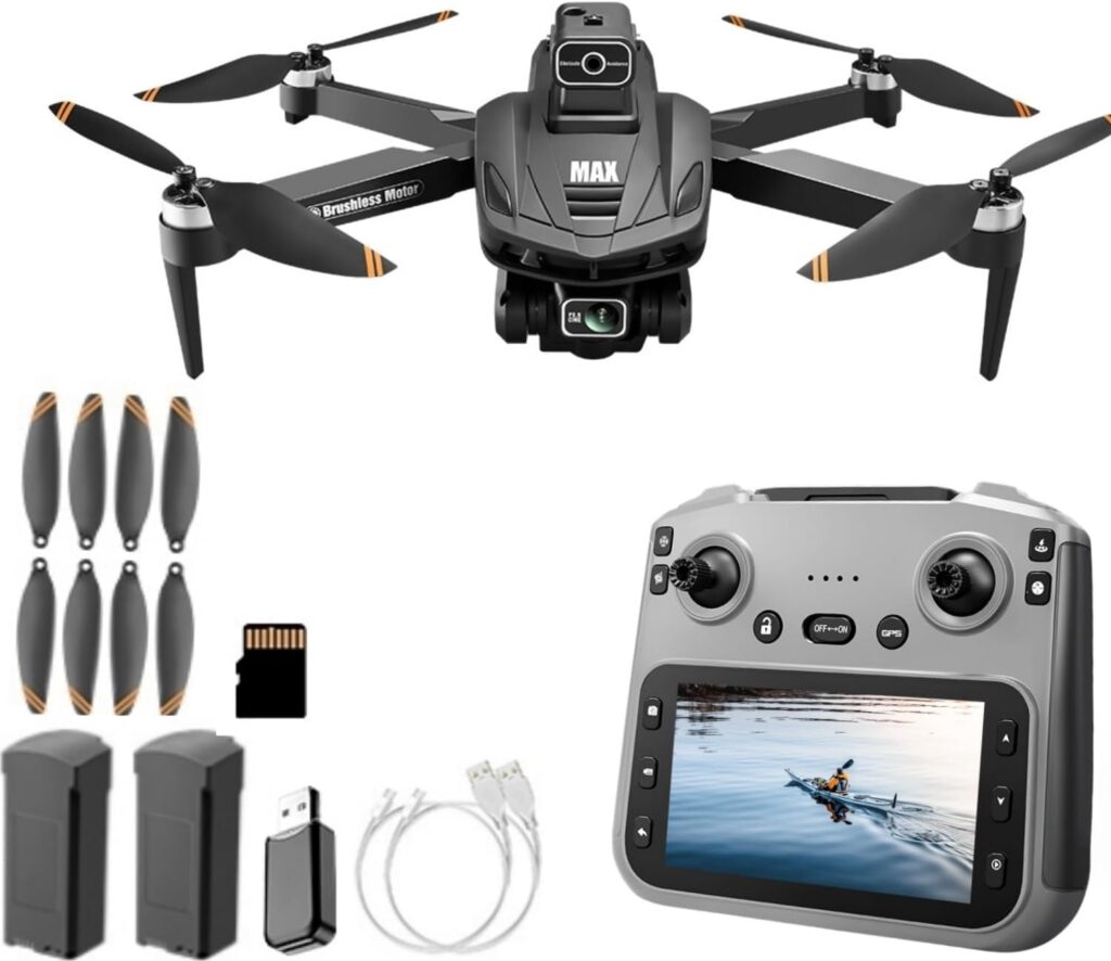 GPS Drone with 4K Camera, 4.5″ LCD Display – 3280ft HD Image Transmission, 50x Zoom, Auto return, Follow Me, Go Home, Gesture Control, One Key Takeoff/Landing, Altitude Hold,led Light ,Professional Quadcopter for Aerial Photography Control and Video Recording, Sports Racing Car Appearance, Beginner-Friendly FPV RC Quadcopter