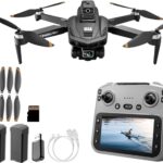 GPS Drone with 4K Camera, 4.5″ LCD Display – 3280ft HD Image Transmission, 50x Zoom, Auto return, Follow Me, Go Home, Gesture Control, One Key Takeoff/Landing, Altitude Hold,led Light ,Professional Quadcopter for Aerial Photography Control and Video Recording, Sports Racing Car Appearance, Beginner-Friendly FPV RC Quadcopter