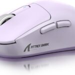 ATTACK SHARK X3 Wireless Gaming Mouse, 49g Ergonomic Computer Mouse, Triple Modes PAW3395 26K DPI Optical Sensor, 200h Battery Life, Programmable Buttons, Gaming Accessories for PC/Laptop/Mac (Purple)