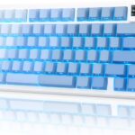 Rii RK805 Wireless Creamy Mechanical Keyboard with TFT Screen and Knob,75% Gasket-Mounted Gaming Keyboard with RGB Backlight,Tri-Mode BT/2.4G/USB-C,Hot Swappable,for Windows/Mac/Linux(Blue Gradient)