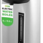 NutriChef 5.2 Qt Electric Water Kettle, Quick Heating, 5 Liter Digital Kettle with 5 Temperature Settings, Safety Lock, Stainless Steel, 3 Dispensing Options, Easy to Clean, 8.46″ x 11.2″ x 16.5″