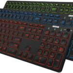 Arteck Universal Backlit 7-Colors & Adjustable Brightness Multi-Device Full Size Wireless Bluetooth Keyboard for Windows, iOS, iPad OS, Android, Computer Desktop Laptop Surface Tablet Smartphone