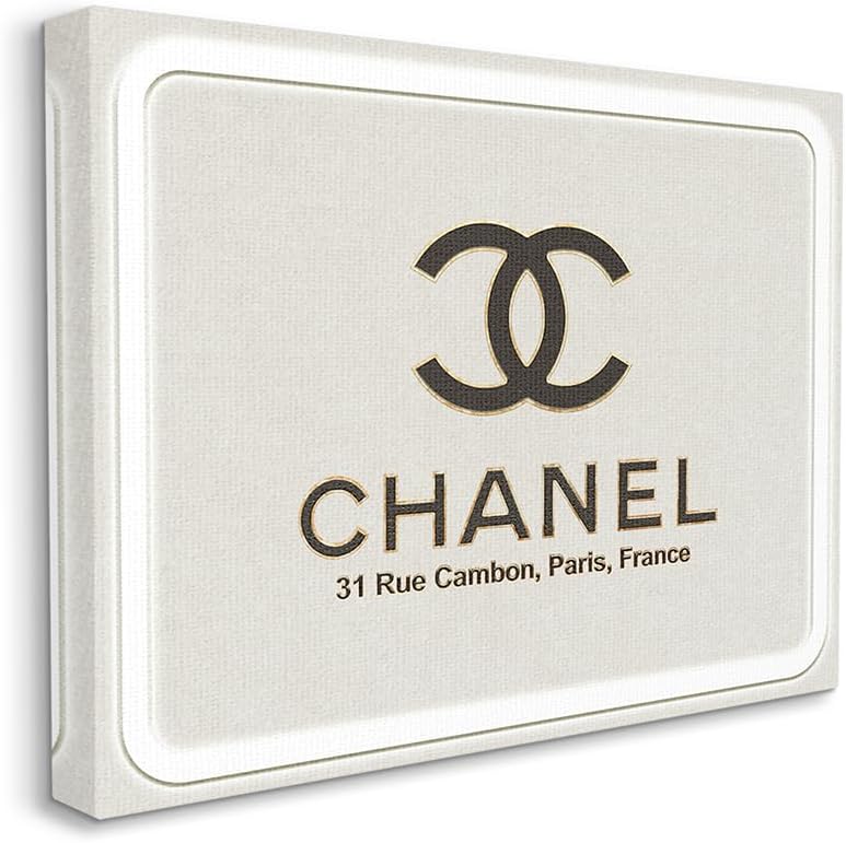 Stupell Industries French Glam Fashion Sign Designer Style Brand, Design by Ziwei Li Canvas Wall Art, 16 x 20, Off-White