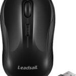 LeadsaiL Wireless Mouse Silent 2.4G USB Computer Compact Optical Cordless Mini Quiet Mice, Noiseless, 4 Buttons, 3 Adjustable DPI Mobile for PC/Laptop/Windows/Mac/Linux