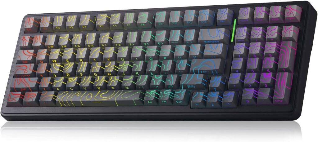 Aula F99 Keyboard Wireless Mechanical Keyboards Computer Bluetooth Gaming Keyboard Creamy Full Size Hot Swappable Custom RGB Backlit with 8000mAh Battery, Tri-Mode BT5.0/2.4GHz/USB-C (Gradient Grey)