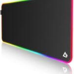 EASEMO Gaming Mouse Pad, RGB Mouse Mat XXL Large (35.4 x 15.75 in) with 7 LED Colors 11 Lighting Modes Waterproof Fabric Surface Non-Slip Rubber Base for PC Laptop Keyboard