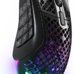 SteelSeries Aerox 9 Wireless – Holey RGB Gaming Mouse – Ultra-lightweight Water Resistant Design – 18 Buttons – Bluetooth/2.4 GHz – 18K DPI TrueMove Air Optical Sensor