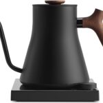 Fellow Stagg EKG Pro Studio Edition Electric Gooseneck Kettle – Pour-Over Coffee, Tea, Quick Heating, Precise Temperature Control, Scheduling, Built-in Brew Timer-Matte Black with Walnut Handle, 0.9 L