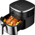 ASZ Digital Air Fryer 6qt with Window Up – 6 QT Big Airfryer 6-in-1 Presets Preheat Airfry Reheat Bake Roist Broil 400°F Airfrier 85% Oil Less,Nonstick Dishwasher-Safe Parts, Automatic Shutoff