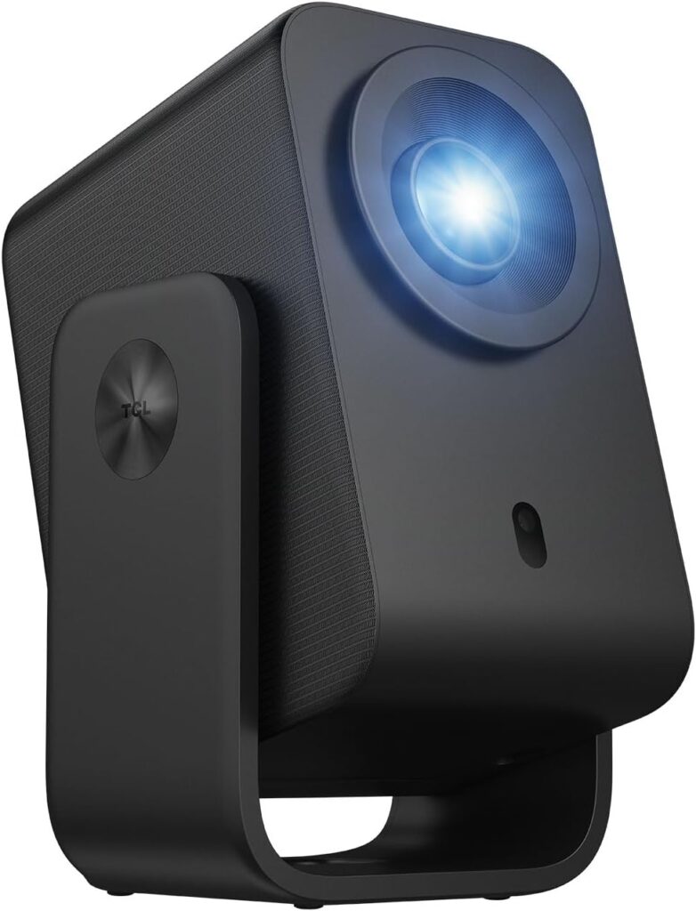 TCL C1 GTV Portable Projector, Native 1080P, Built-in Gimbal, Netflix Officially Licensed, WIFI and Bluetooth, 30,000-Hour Life, Auto Focus, 8W Dolby Digital Audio, 120” Screen, Ceiling Projection