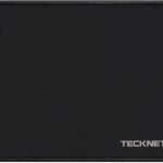 TECKNET Mouse Pad with Anti-fray Stitching, Waterproof Surface & Non-Slip Rubber Base with Stitched Edges Gaming Mouse Mat for Laptop,Compatible with Laser and Optical Mice – Black