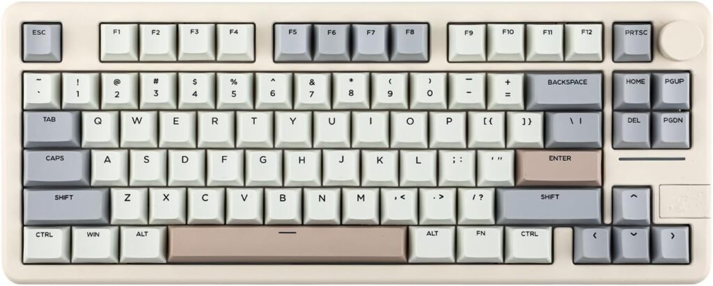 EPOMAKER Galaxy70 Wireless Gaming Keyboard, 75% Aluminium Mechanical Keyboard, Bluetooth 5.0/2.4GHz/USB-C Wired, Programmable, Hot Swappable, for PC/Mac/Office/Gaming (White, Zebra Switch)