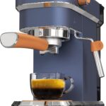 Laekerrt Espresso Machine, Expresso Coffee Machines, 20 Bar Cafetera Espresso with Milk Frother Steam Wand for Home, Compact Small Stainless Steel Coffee Maker for Latte and Cappuccino, Blue