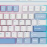 EPOMAKER TH108 Full Size Mechanical Keyboard, Wireless Gaming Keyboard with 8000mAh Battery, Creamy Gasket, 108 Keys, Hot Swap, Custom Driver, RGB Backlight (Blue&White, Sea Salt Silent)