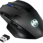 MELOGAGA Wireless Gaming Mouse: Dual-Mode 2.4G/Bluetooth, Rechargeable PC Mice with Fire Button, 4-Level DPI, Noiseless Click, 10 Buttons for PC, Mac, Laptop, Tablet