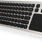 Arteck 2.4G Wireless Touch TV Keyboard with Easy Media Control and Built-in Touchpad Mouse Solid Stainless Ultra Compact Full Size Keyboard -Connected Computer, Smart TV, HTPC