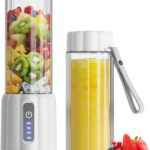 COKUNST Portable Blender, Small Smoothie & Shake Maker with LED Display, 17 oz (500ml) Personal Blender with 6 Blades, USB C Rechargeable Juice Mixer with Extra Lid for Travel, Office, Gym, Home