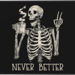 Skull Mouse Pad for Desk, Cute Skeleton Mouse Pads for Wireless Mouse, Funny Waterproof Mousepad for Office Laptop Computer, Non-Slip Rubber Base Stitched Edge (Color-D)