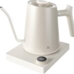 Greater Goods Electric Gooseneck Kettle, 1200W Stainless Steel with Precision Temperature Control, Fast Boil, BPA-Free, Ideal for Pour Over Coffee and Tea,1L (Birch)