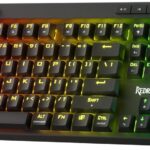 Redragon K580 PRO Wireless RGB Gaming Keyboard, 3-Modes 104 Keys Mechanical Keyboard w/Hot-Swap Socket, Dedicated Media Controls & Onboard Macro Recording, Linear Red Switch