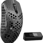 Arbiter Akitsu 8K Carbon Fiber Composite Gaming Mouse – Ultra-Light 38g, Wireless, 26k DPI, USB-C Fast Charging, 60Hr Battery Life, 8k Polling Rate, PIXART 3395 Sensor, LCD Display