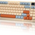 LexonElec M96 Wireless Gaming Keyboard,Knob Control Bluetooth/2.4G Wireless Mechanical Feeling Keyboard,RGB LED Backlit with Display Screen, PBT Keycap, 3000mAh, 94-Key Layout for Win/Mac (Blueberry)