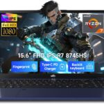 NIMO 15.6″ IPS FHD-Gaming-Laptop, AMD Ryzen 7 8745HS 32GB DDR5 RAM 1TB SSD (up to 4.9GHz) Radeon 780M Graphics Business Computer with 100W Type-C Backlit Keyboard, Fingerprint USB-C 4.0