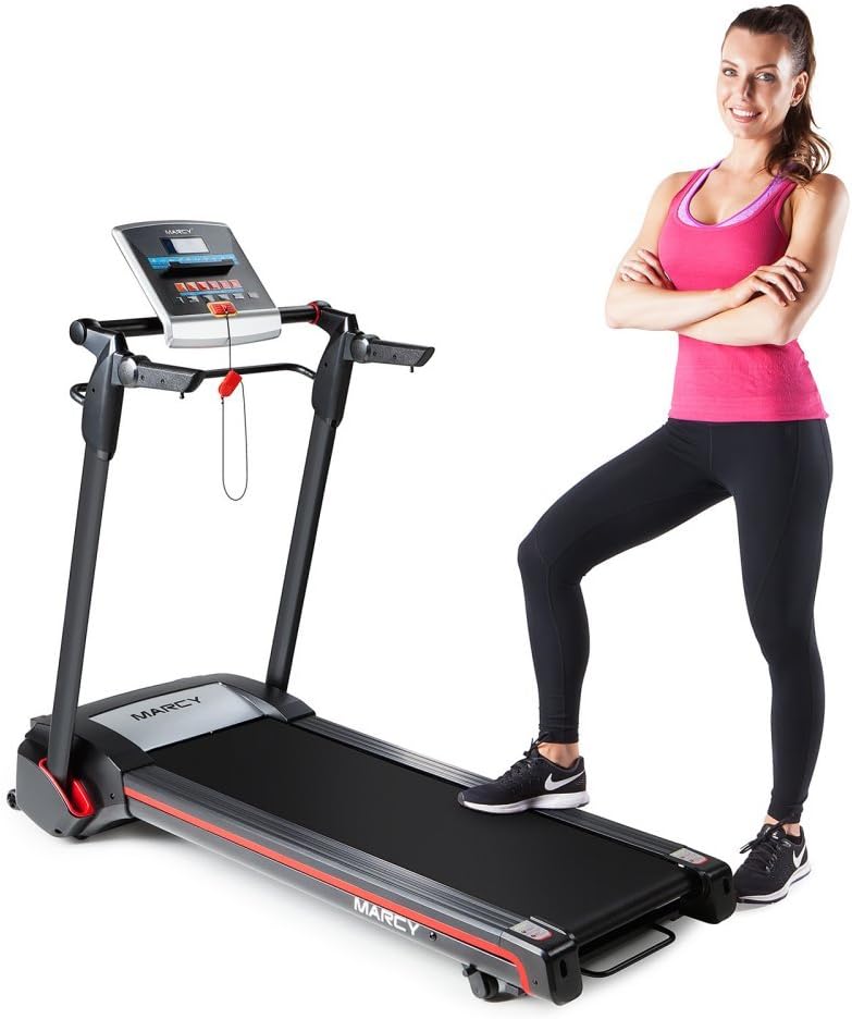 Marcy Easy Folding Motorized Treadmill/Pre Assembled Electric Running Machine JX-651BW black 30.00 x 66.00 x 126.00″