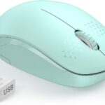 seenda Wireless Mouse, 2.4G Noiseless Mouse with USB Receiver – Portable Computer Mice for PC, Tablet, Laptop with Windows System – Mint Green