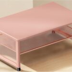 Desk Organizers and Accessories, 2-Tier Metal Computer Monitor Stand Riser, Desk Organizer for Monitor, Printer & Laptop Stand, Desktop Workspace Organizers for Office Supplies(Rose Gold)