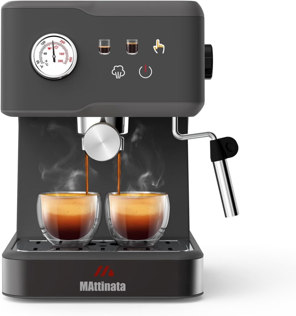 MAttinata Espresso Machine 20 Bar, Espresso Coffee Maker with Professional Milk Frother Steam Wand for Cappuccino & Latte, 60oz Removable Water Tank for Home,Stainless Steel