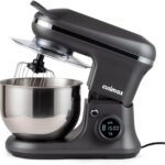 CUSIMAX Stand Mixer with Digital Switch Control Timer 15mins & 8-Speed, 5-Quart 650W kitchen Electric Mixer, Tilt-Head with handle Dough Mixer, Dough Hook, Wire Whip & Beater, Grey