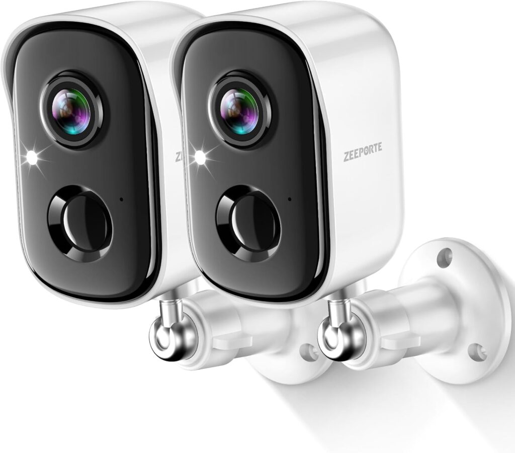 Security Cameras Wireless Outdoor, 2K Battery Powered WiFi Cameras for Home Security with AI Motion Detection, Color Night Vision, Spotlight, Siren, Waterproof, SD/Cloud Storage – 2 Pack